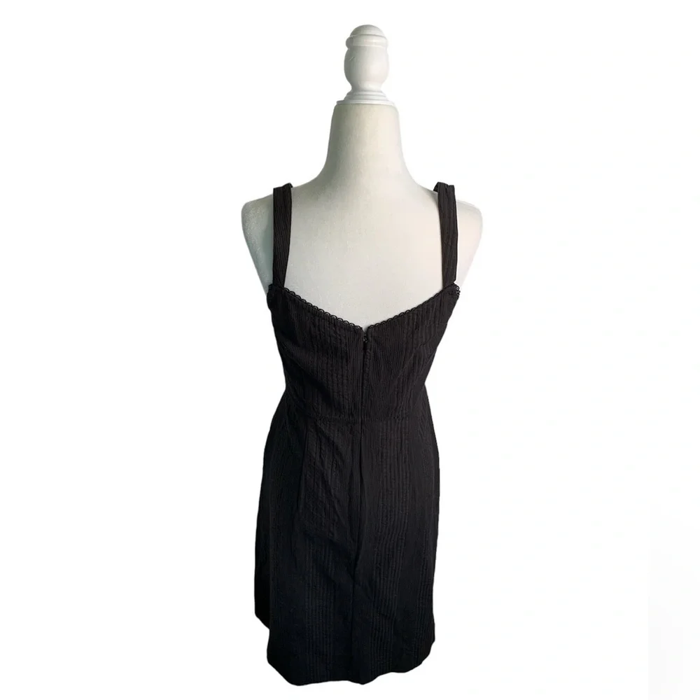 J. Crew Collection Sweetheart Stretch Crochet Cotton Black Dress sz 4